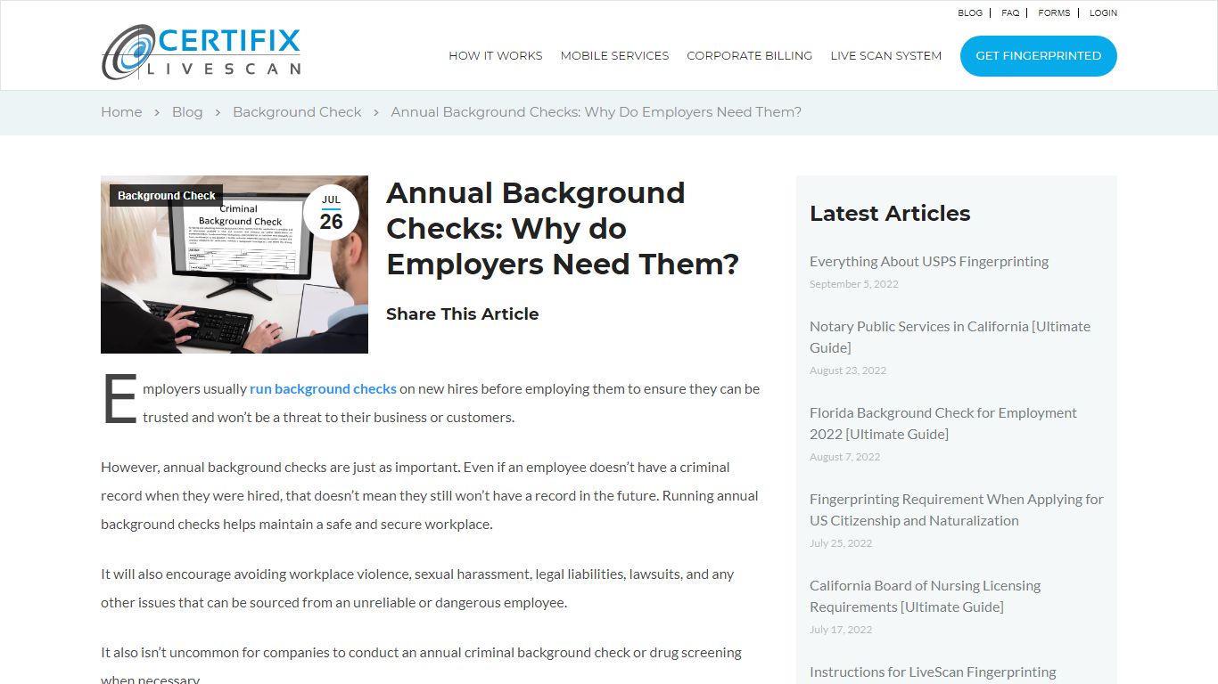 Annual Background Checks: Why do Employers Need Them?